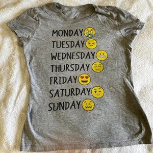 Gray Monday-Sunday Emojis T-shirt!